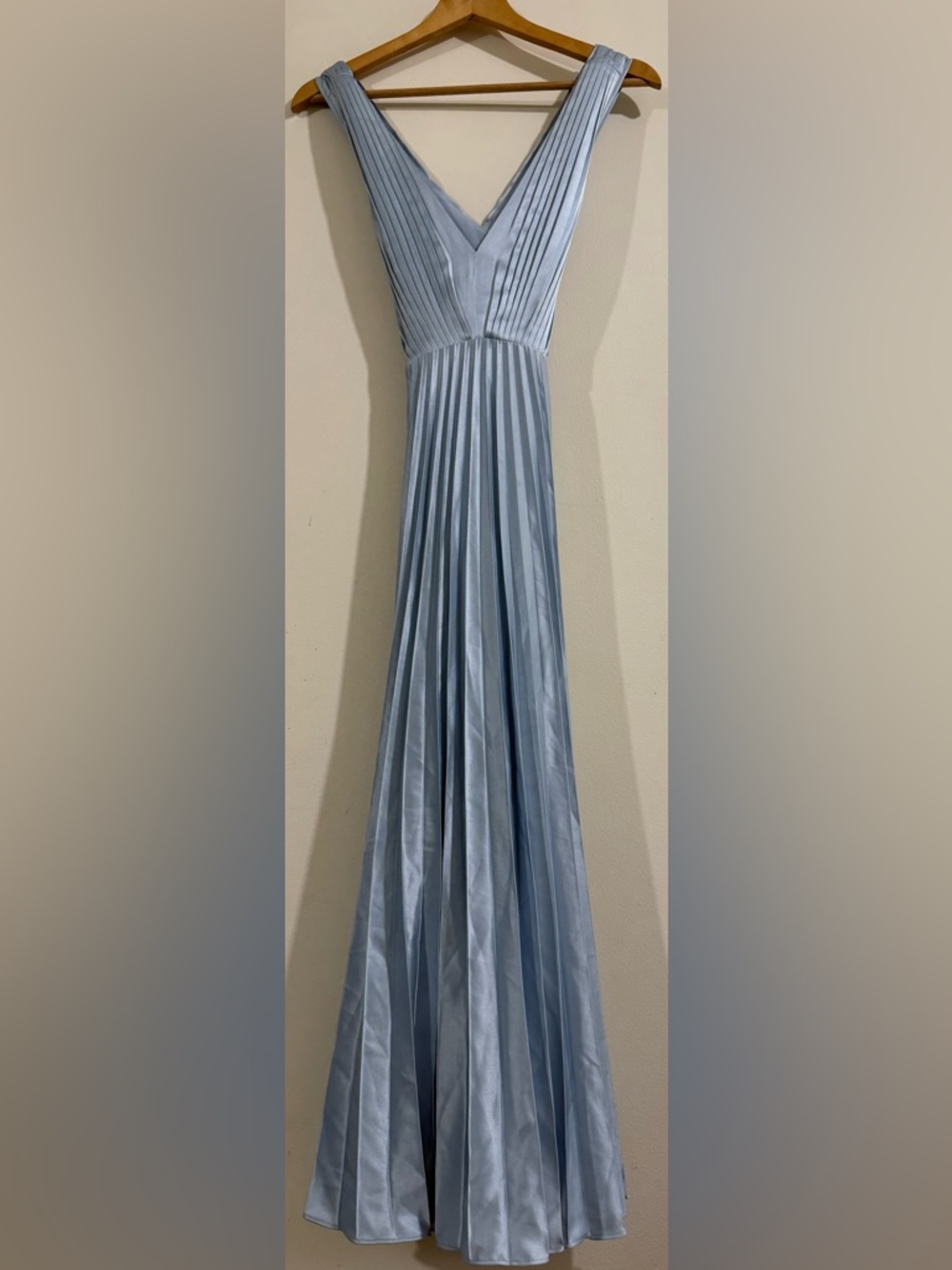 TEN Sky Blue V-Neck Pleated Maxi Dress
